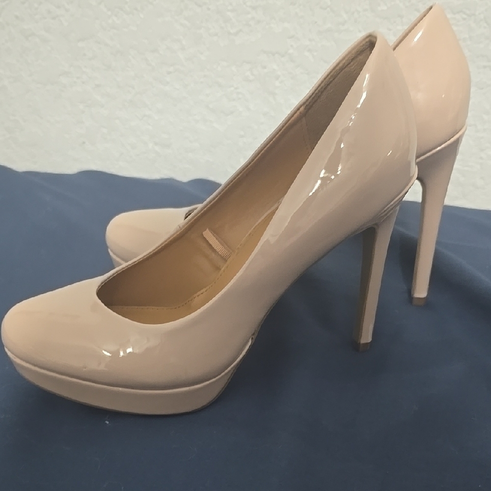 Elegant Nude Patent Leather Pumps